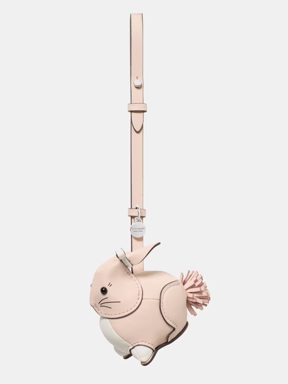 kate spade pale pink bunny bag charm with cream accent